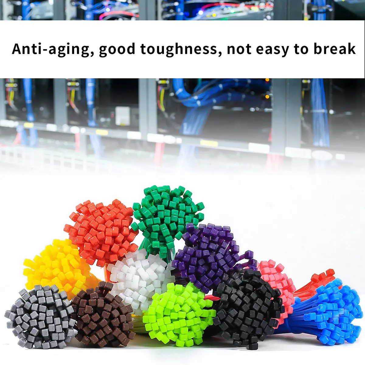 HexinYigjly 1200Pcs 100mm (4 Inch) Mixed Colored Nylon Zip Ties | UV Resistant & Durable for Cable Management - view 6