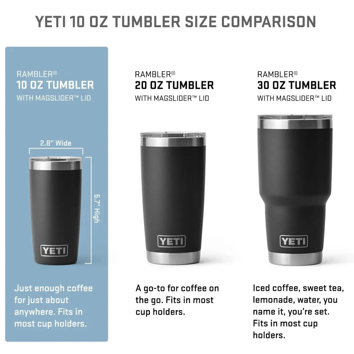 YETI Rambler 10 oz Tumbler with MagSlider Lid, Stainless Steel, Navy | Vacuum Insulated for Hot & Cold Drinks - view 2