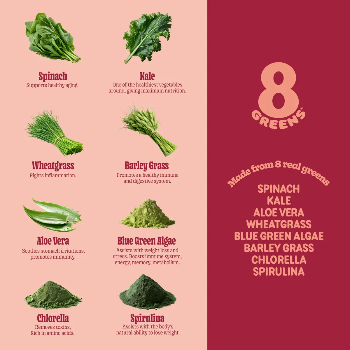 8G Daily Greens Gummies Peach 100 Count | Supports Metabolism & Immunity - view 8