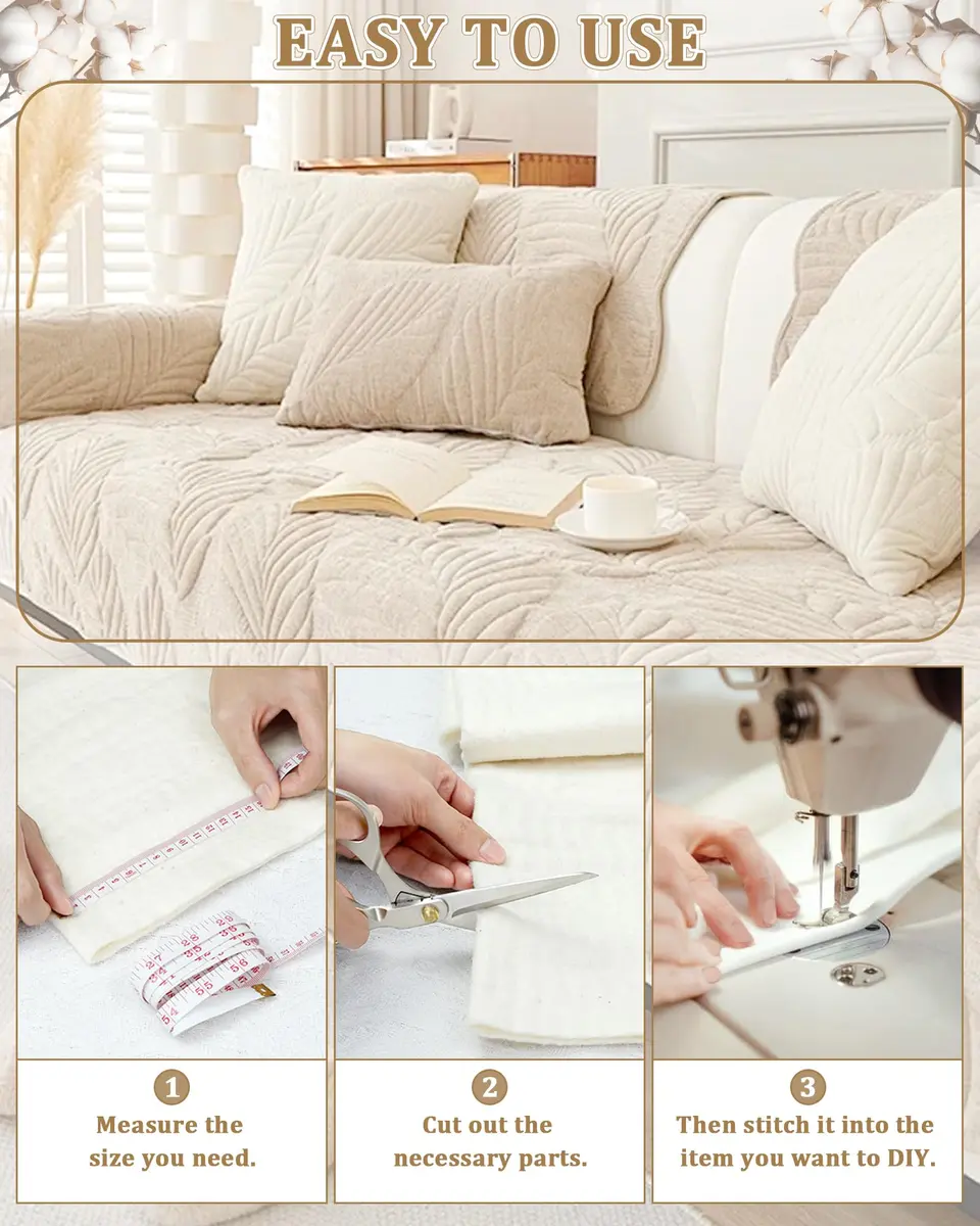 PLANTIONAL 150 cm x 200 cm (59" x 79") Natural Cotton Quilt Batting | Soft, Warm, Tear-Resistant for Quilting Projects - view 6