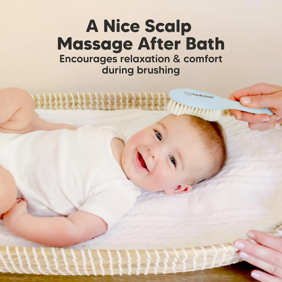 KeaBabies Wooden Baby Hair Brush for Toddler, Infant Cradle Cap | Gentle Goat Hair Bristles (7.25" x 2") - view 5