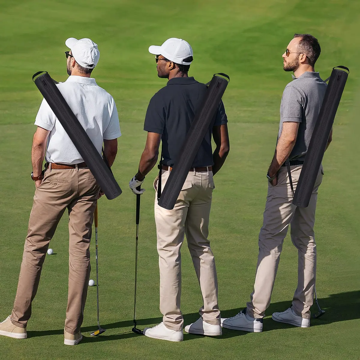 NATURAL STYLE Beer Sleeve for Golf Bag 7-Can Insulated Cooler BLACK | Waterproof & Portable (82*8 cm) - view 5