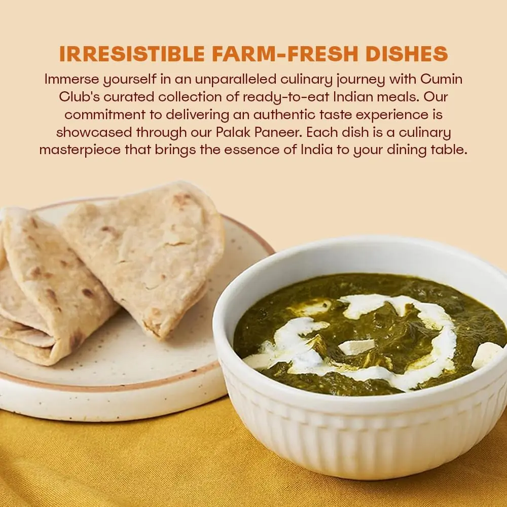 the cumin club Indian Palak Paneer - Ready to Eat Vegetarian Meal | Farm-Natural Goodness, 5 Pack - view 4