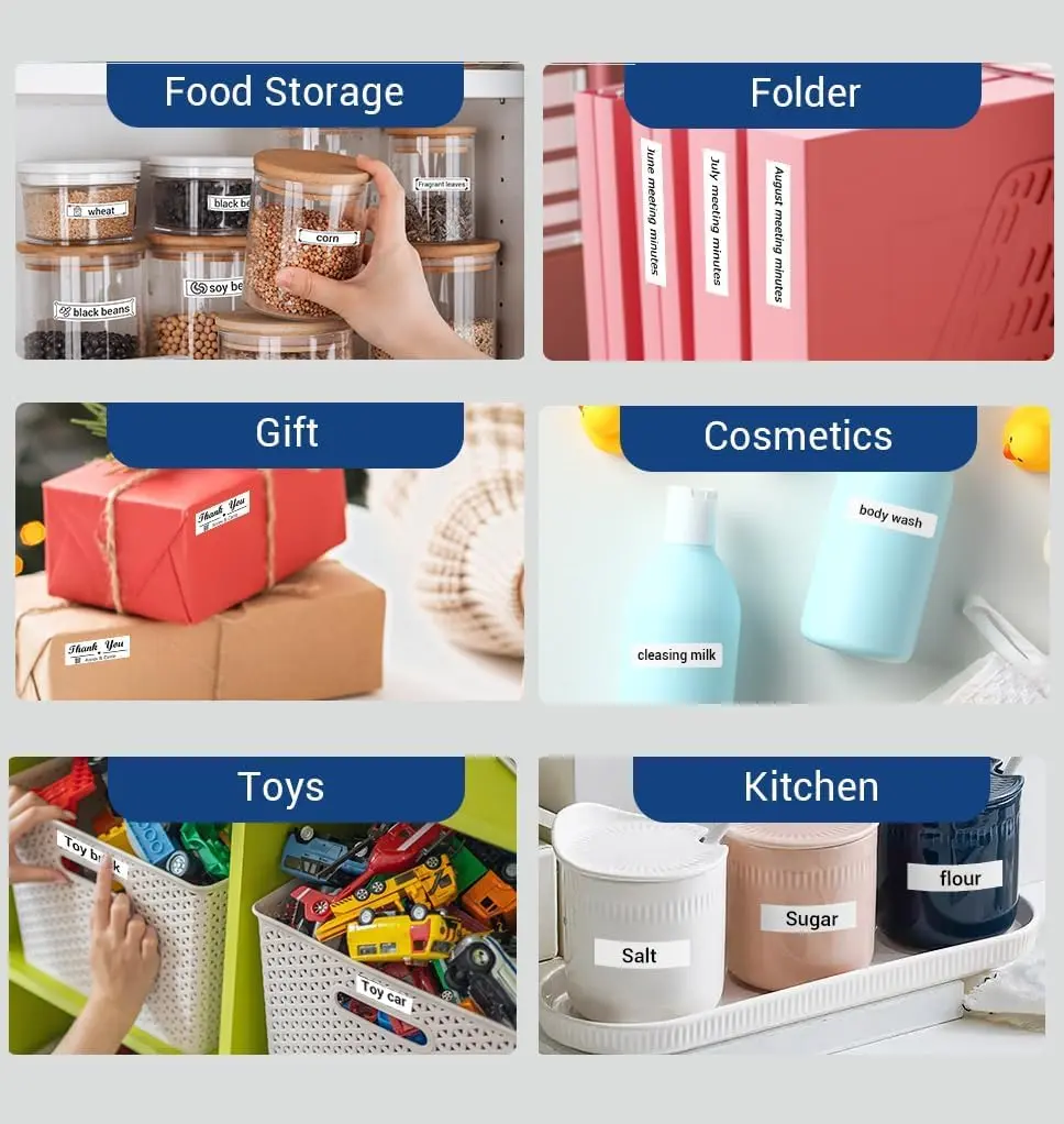Phomemo D30 Labels Thermal Freezer Labels 12x40mm | Water-Resistant, Easy Removal, 9 Rolls - view 5