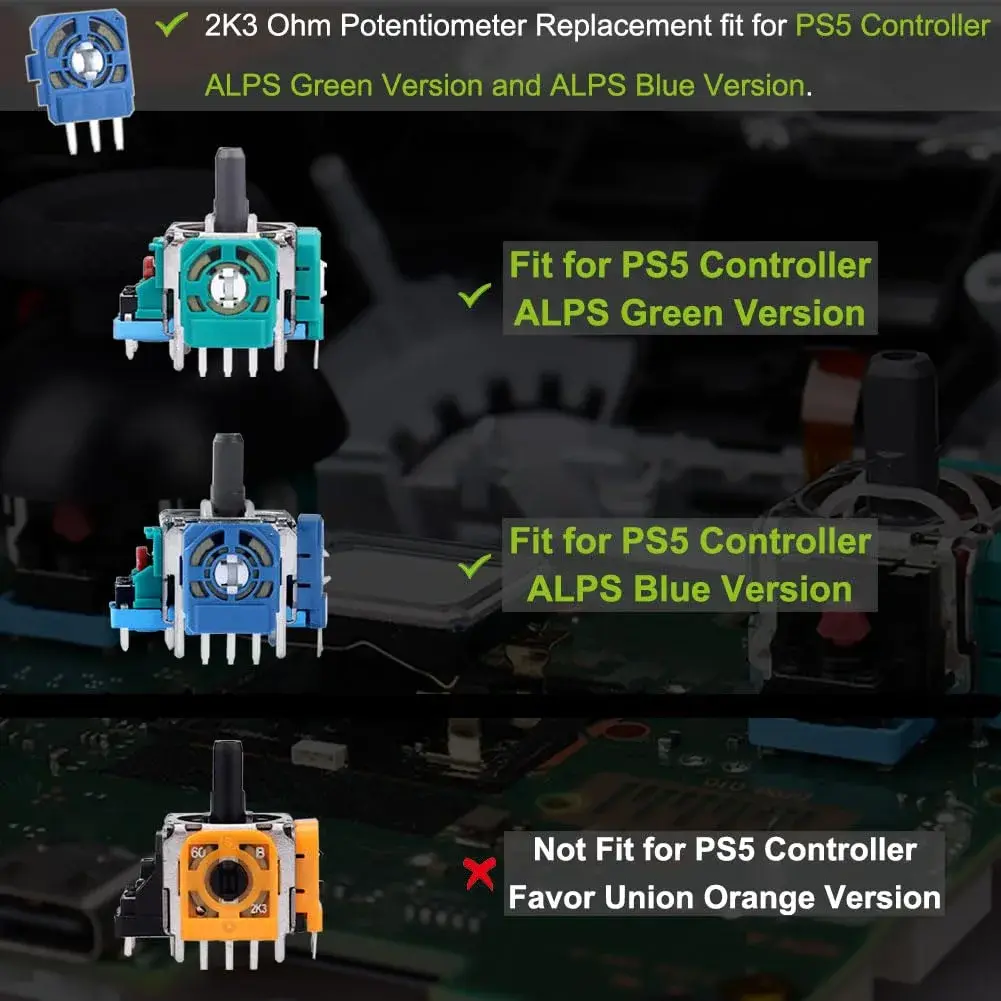 Ikpek 2K3 Ohm Potentiometer Replacement Kit for Dualsense PS5 Controller | 10pcs - view 2