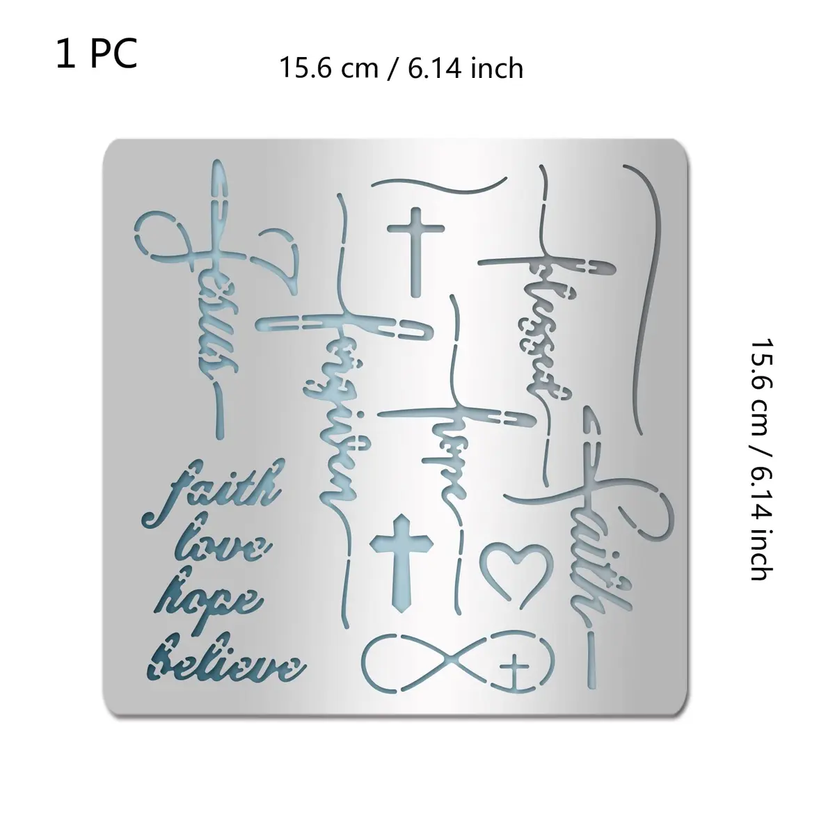 INFUNLY Words Metal Stencil 15.6 cm (6.15") | Reusable Stainless Steel Templates for Art & Crafts - view 2