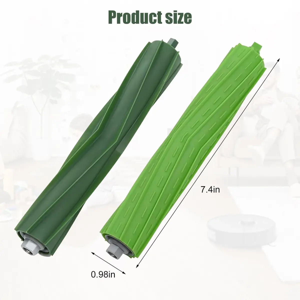 Detetap Replacement Roller Brushes for iRobot Roomba i&e&j Series (2-Pack, Green) | Compatible with i1, i3, i4, i6, i7, i8, j7, E5, E6 Models - view 6