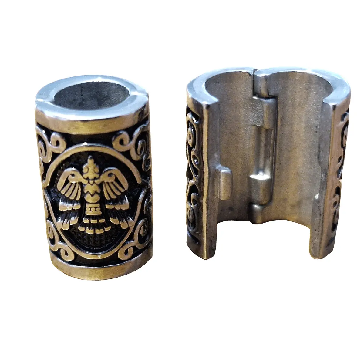 VALHALLA Viking Beard Bead for Men and Women, Clip-On 316L Stainless Steel | Norse Valknut Motif - main product image
