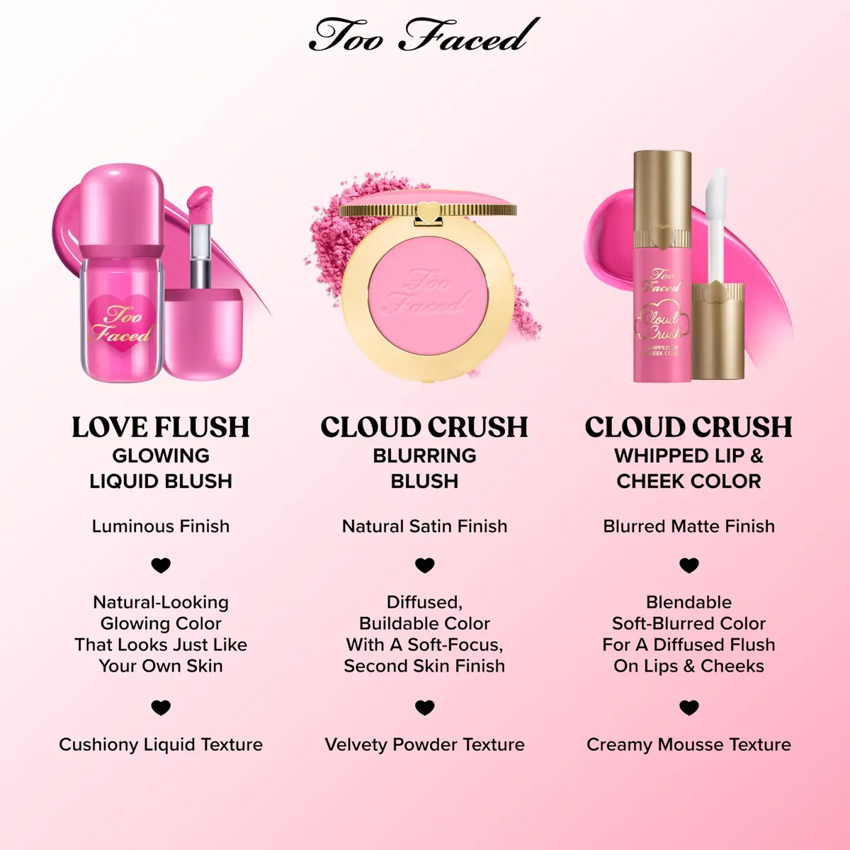 Too Faced Cloud Crush Blurring Blush | Velvety Powder Cheek Color | 93% Naturally Derived, Vegan, Cruelty-Free, 0.17 Oz - view 8