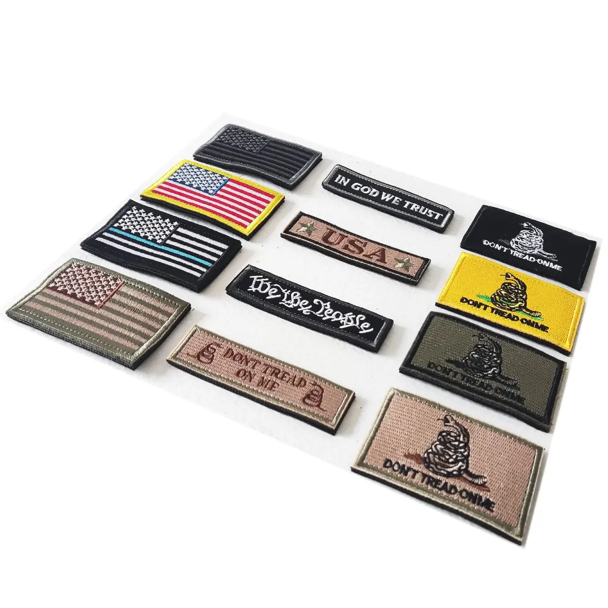 TXSN 12PCS American Flag Patches Bundle | Full Embroidery Loop & Hook Fasten (70-120 chars) - view 2