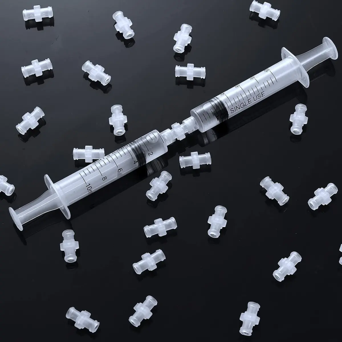 AIEX Syringe Adapter Kit 60pcs Transparent Polypropylene | Leak-Free Connection for Lab & Scientific Use - view 3