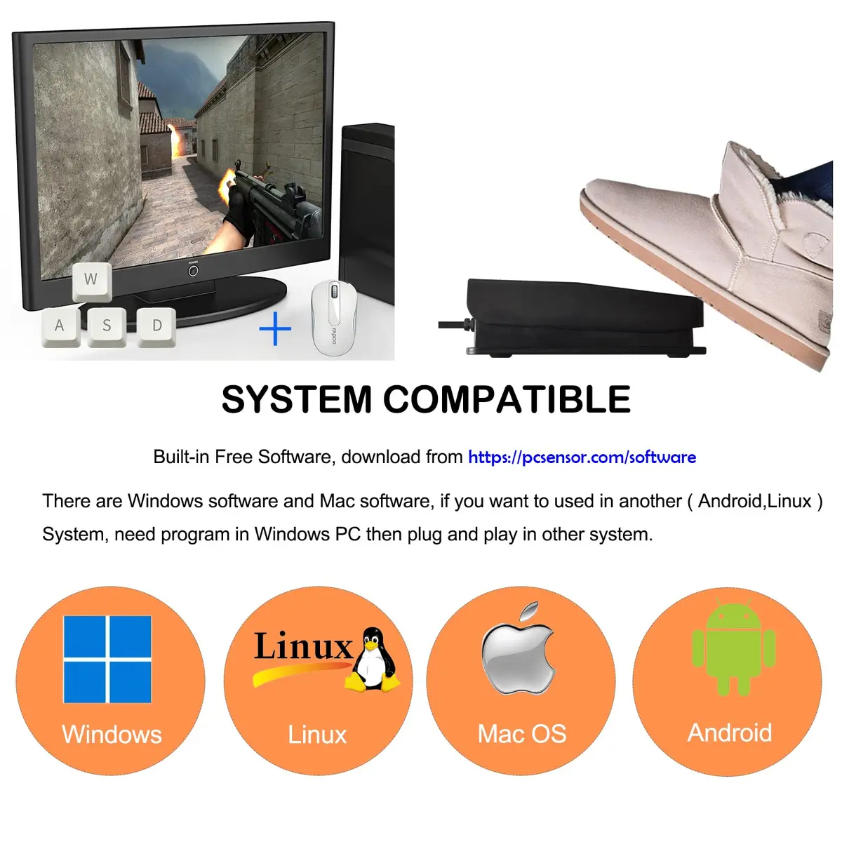 iKKEGOL Single USB Foot Pedal Switch | Programmable HID for PC, Mac, Linux (100mm x 62mm x 38mm) - view 5