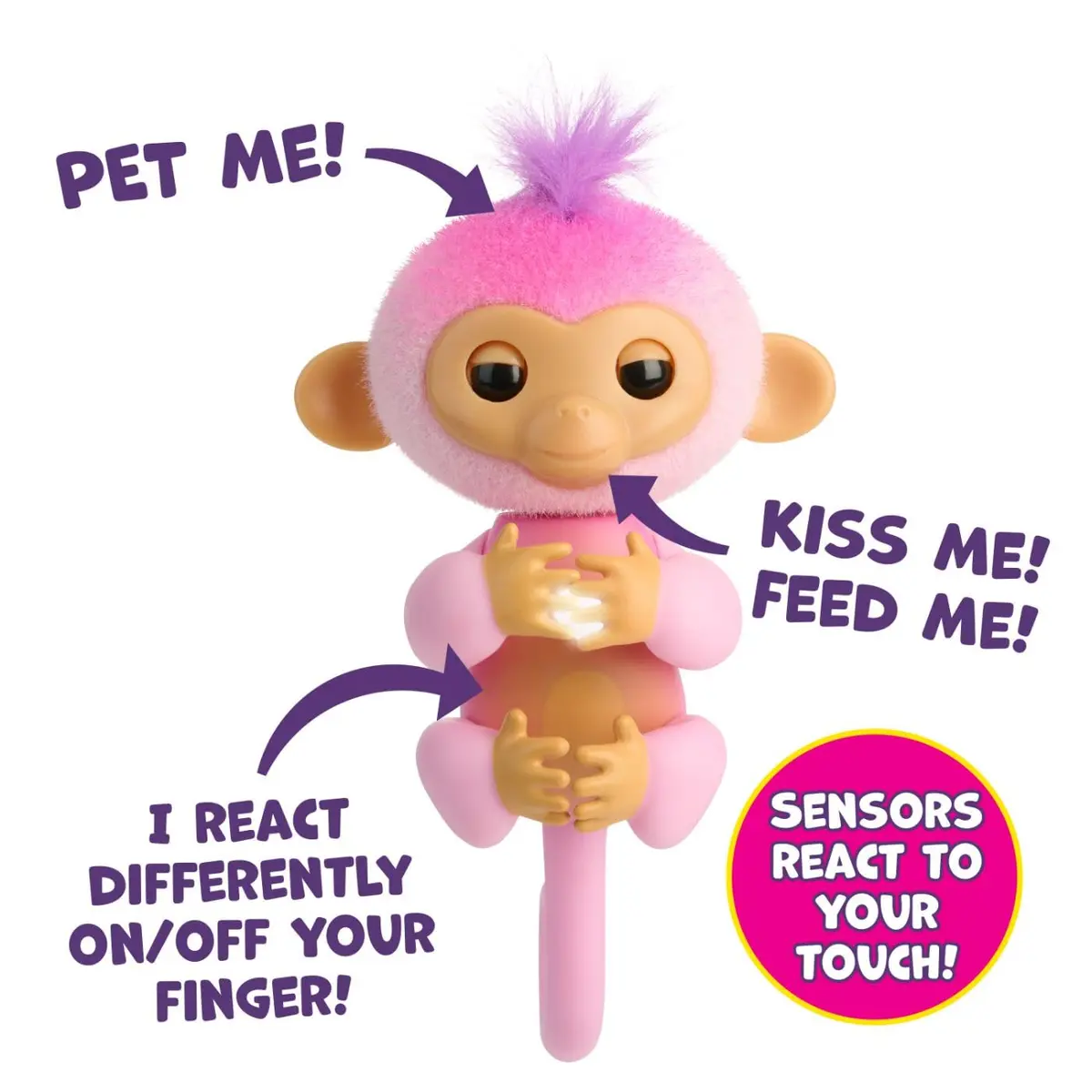 Fingerlings Baby Monkey Harmony Pink | Interactive Toy with 70+ Sounds & Reactions - view 5