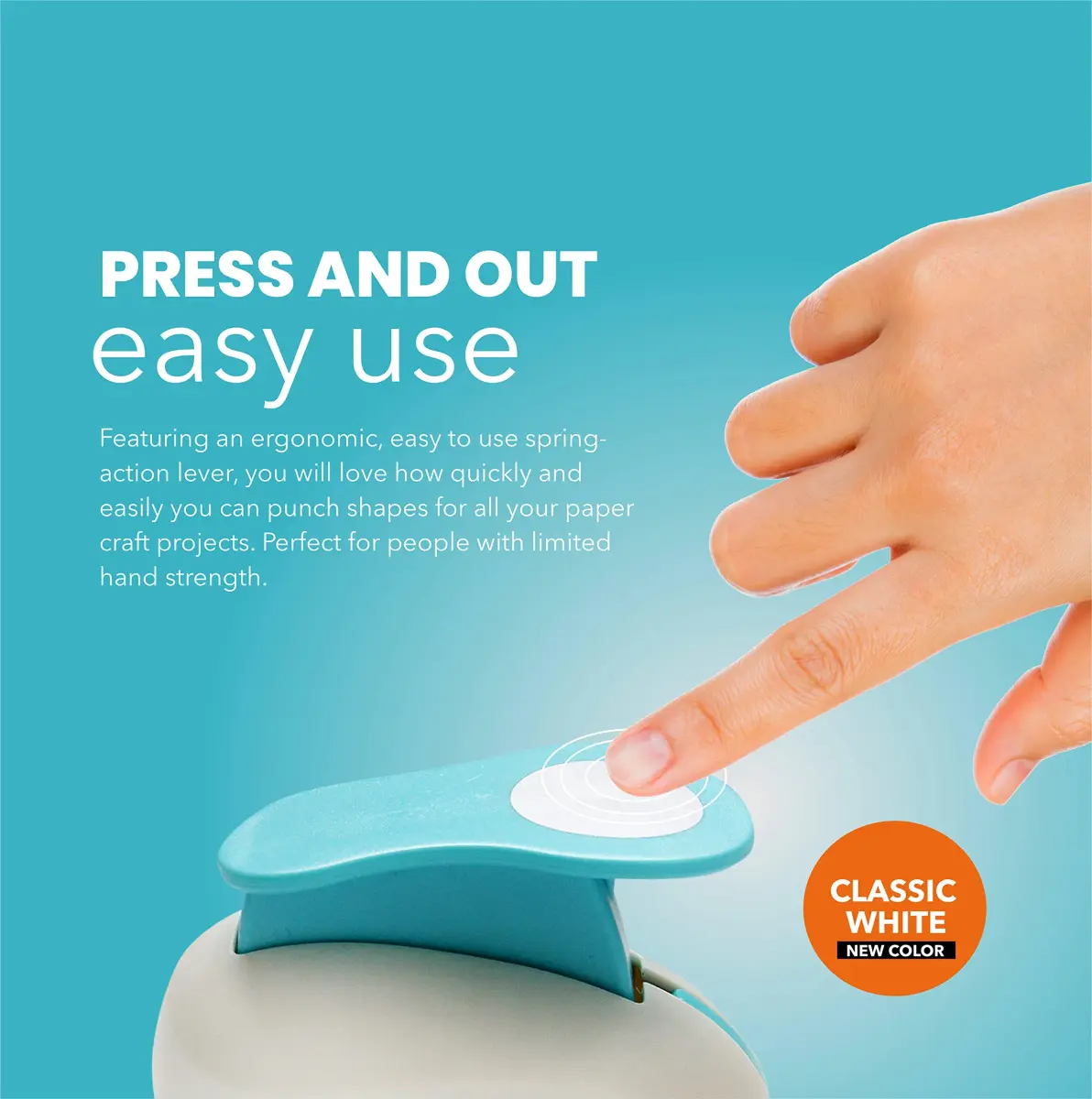 BearBoss 3 Inch Circle Punch, Classic White | Ergonomic Spring-Action Lever for Paper Crafts - view 6