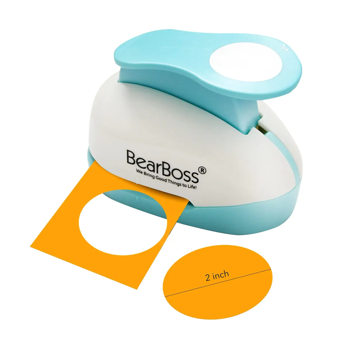 BearBoss 2 Inch Circle Punch, Metal Hole Punch for Paper Crafts | Classic White - main product image