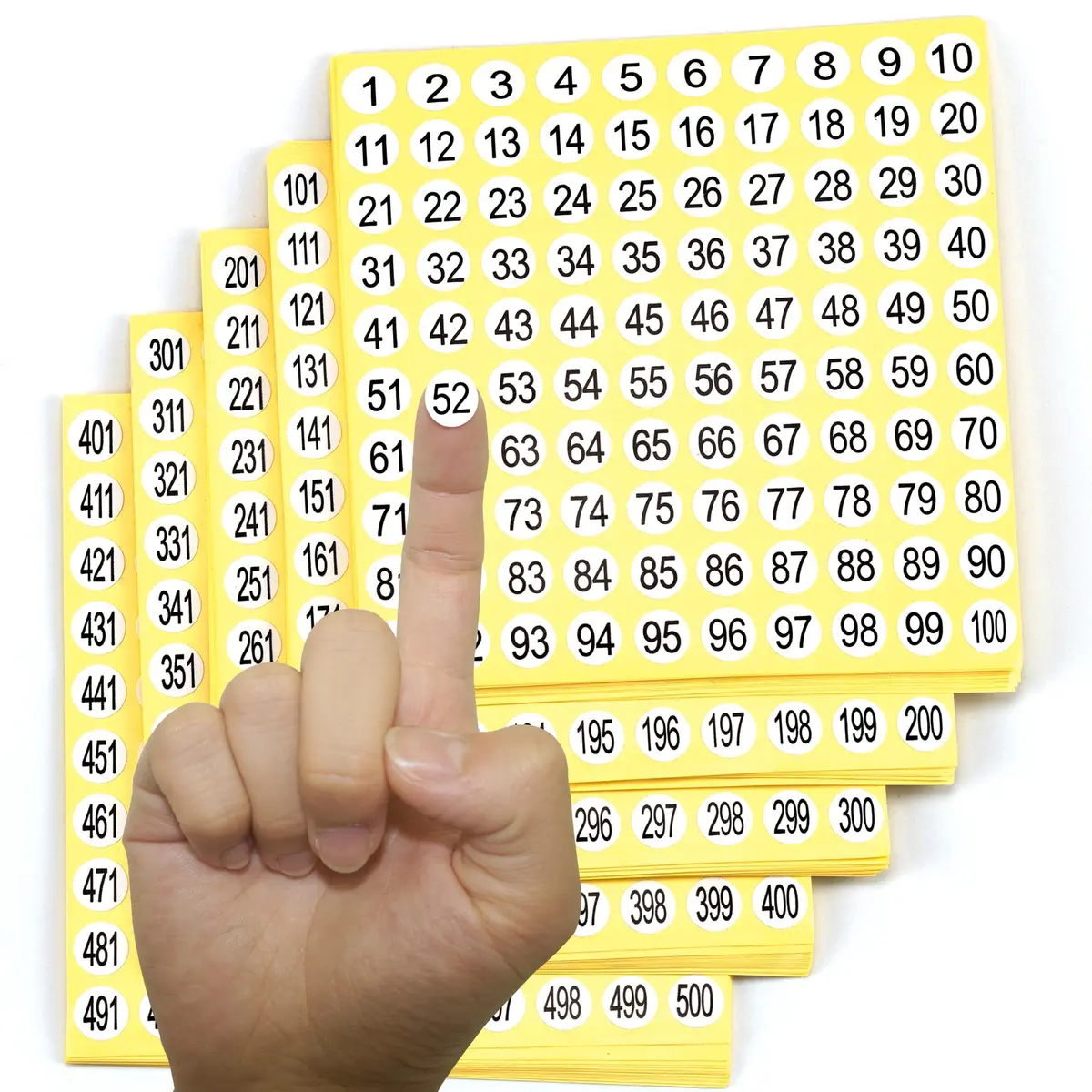 IFAMIO 1-500 Round Number Stickers Labels 15 Sets | Small 1cm Adhesive Decals for Organizing & Storage - main product image