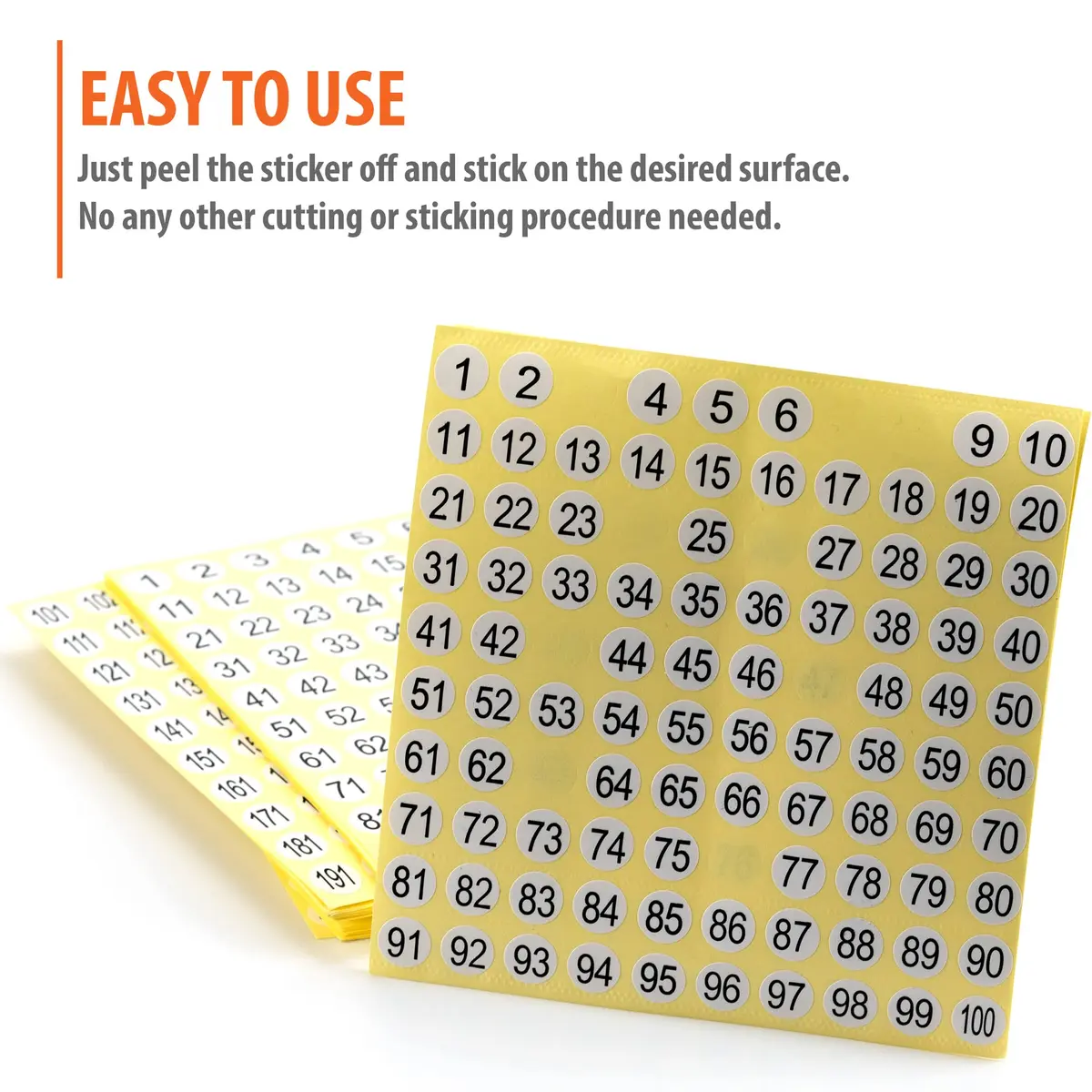 IFAMIO 1-500 Round Number Stickers Labels 15 Sets | Small 1cm Adhesive Decals for Organizing & Storage - view 3
