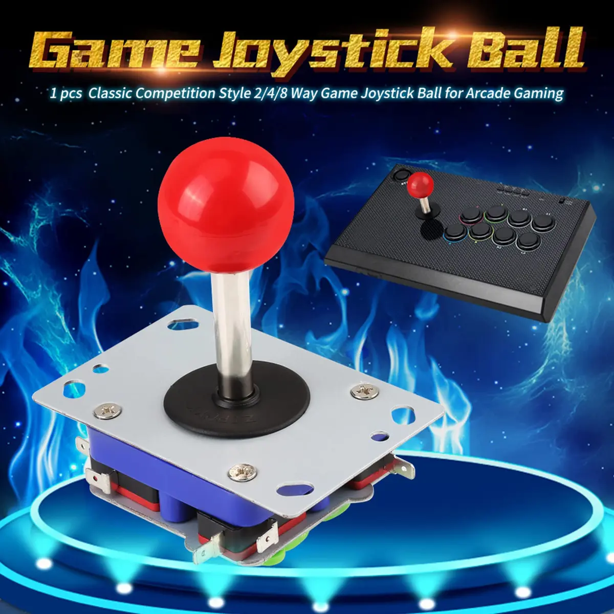 Akozon Classic Arcade Joystick Controller with Adjustable Ball and Long Handle for Competition Style Gaming, 240g (0.53 lb) - view 2