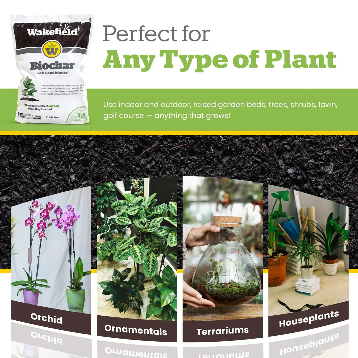 Wakefield BioChar – Premium Garden Soil Conditioner – OMRI Listed, Bio Char for Raised Gardens, Potting Mix, Lawns – 1 cu/ft (25 pounds) - view 7