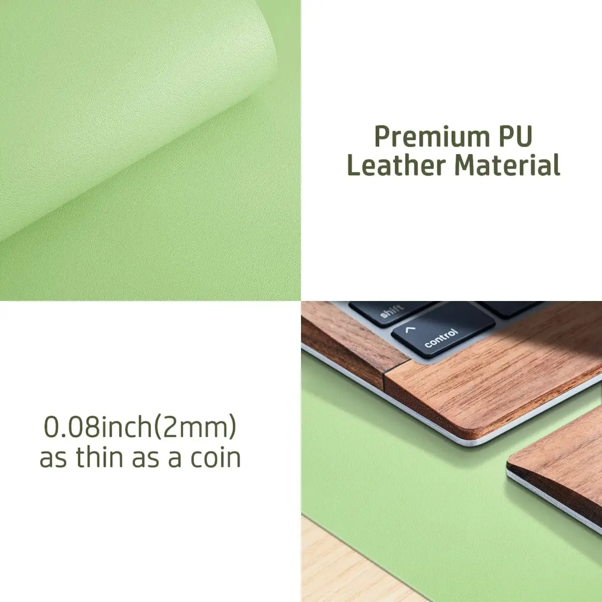 Aothia PU Leather Desk Pad 80cm x 40cm (31.5" x 15.7") | Smooth, Waterproof, Non-Slip Surface for Office and Home - view 8