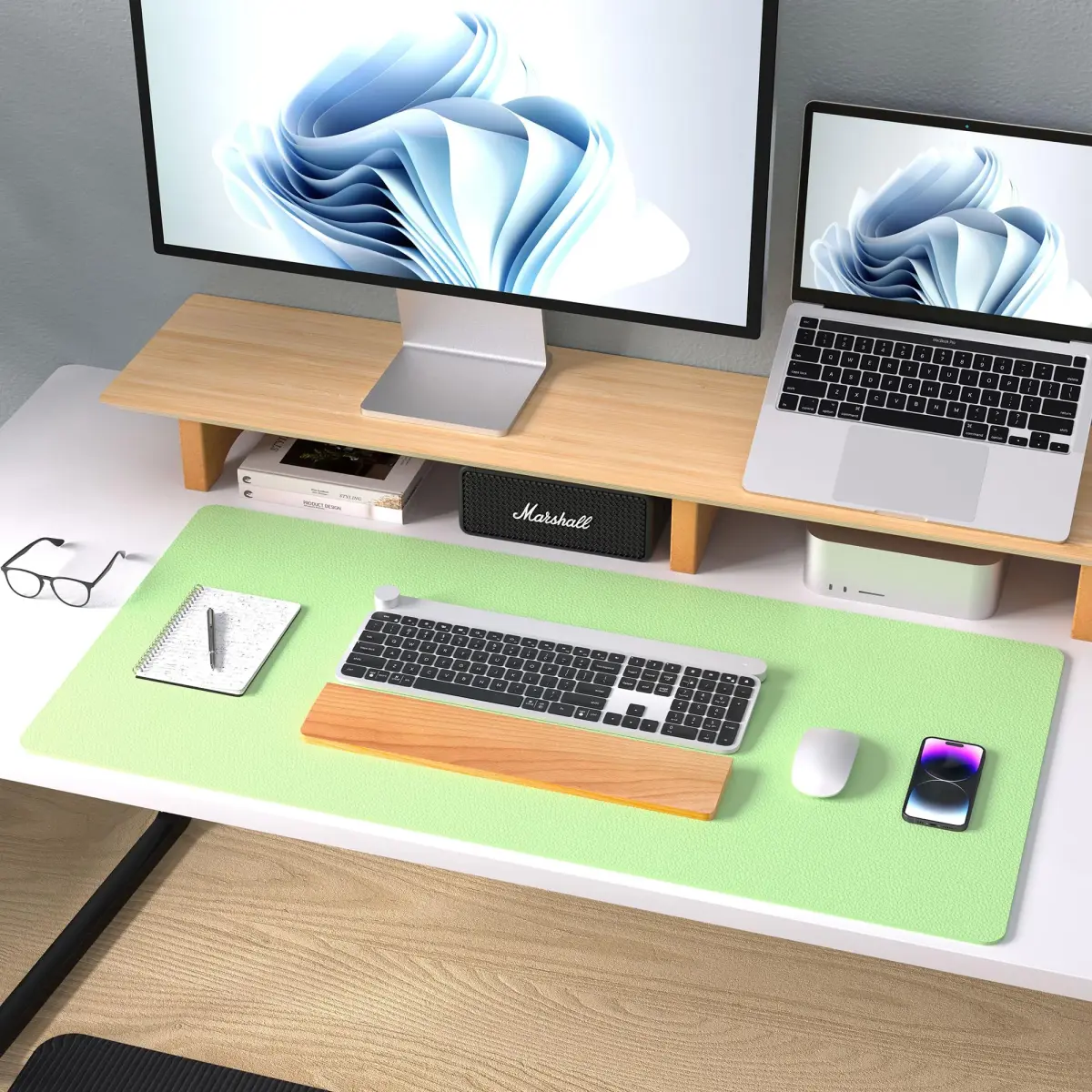 Aothia PU Leather Desk Pad 80cm x 40cm (31.5" x 15.7") | Smooth, Waterproof, Non-Slip Surface for Office and Home - view 9