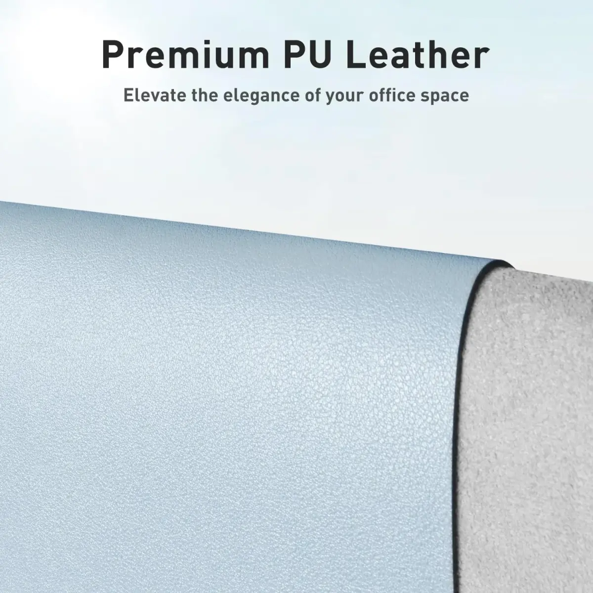 Aothia Baby Blue PU Leather Desk Pad Protector 59.9cm x 34.8cm (23.6" x 13.7") | Protects Desks with Non-Slip Grip - view 2