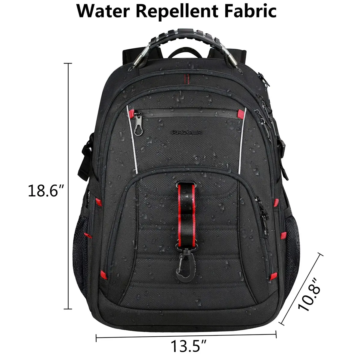 KROSER Travel Laptop Backpack 17.3 inch | Water-Resistant, RFID & USB Port, Reflective Strips, Trolley Strap, Large Capacity - view 2