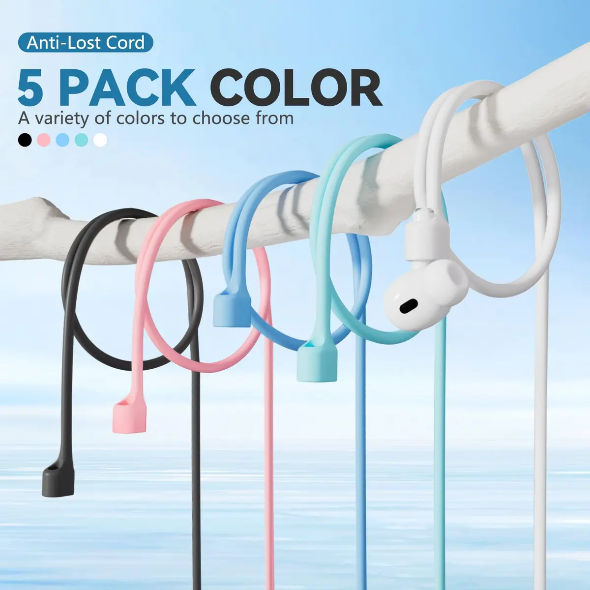 Mooyavia Ultra Strong Magnetic Anti-Lost Strap for AirPods Pro - 5 Pcs | Silicone Neck Lanyard for Wireless Earbuds - view 7