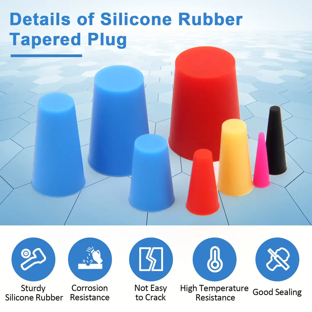 Coldairsoap 110PCS Silicone Rubber Tapered Plugs Set | High-Temperature Resistant Lab Stoppers for Hole Plugs, Spraying, Coating - view 3