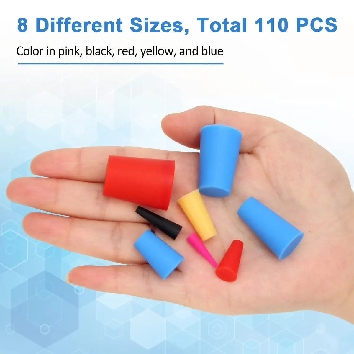 Coldairsoap 110PCS Silicone Rubber Tapered Plugs Set | High-Temperature Resistant Lab Stoppers for Hole Plugs, Spraying, Coating - view 4