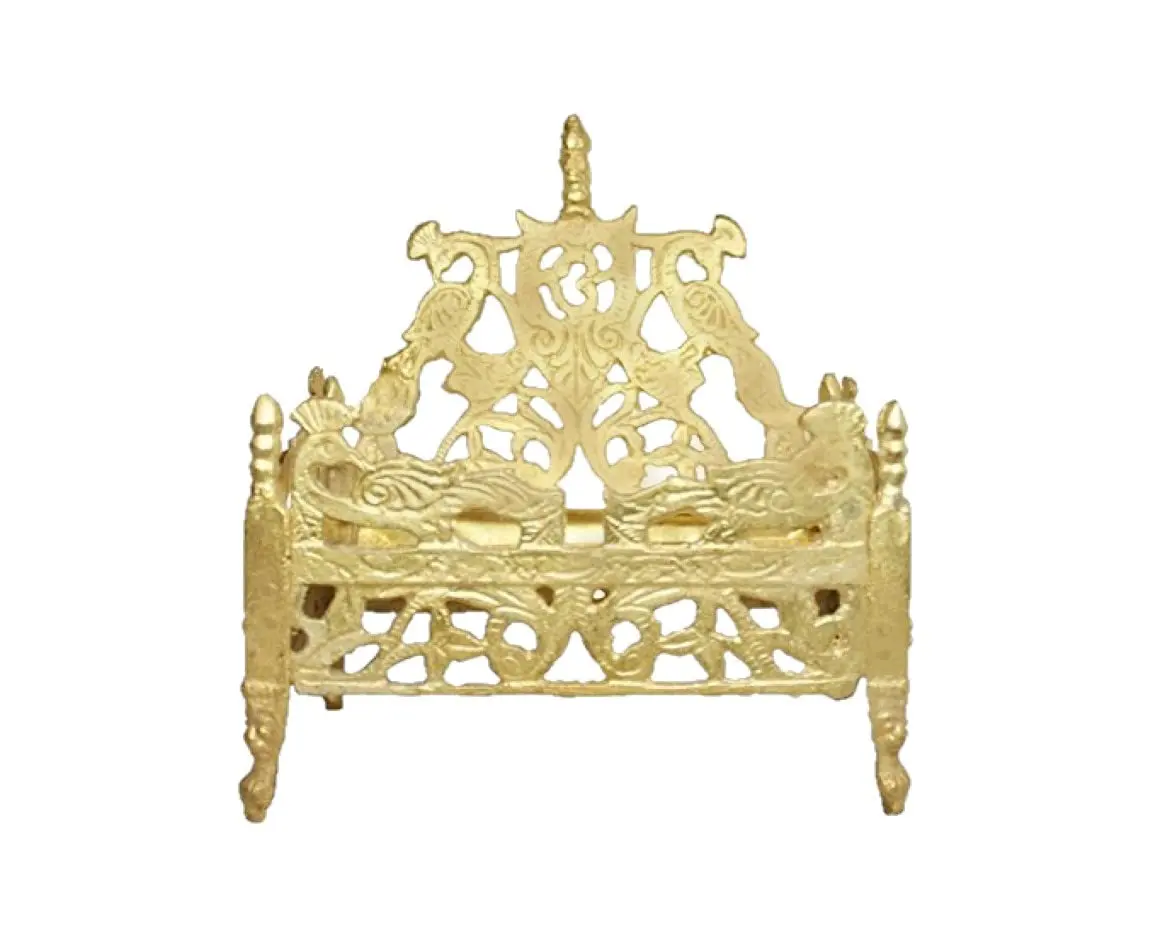 BHAKTI SHRINGAR Gold Plated Brass Singhasan for Laddu Gopal Idol | 12.5 cm (4.9 in) - main product image