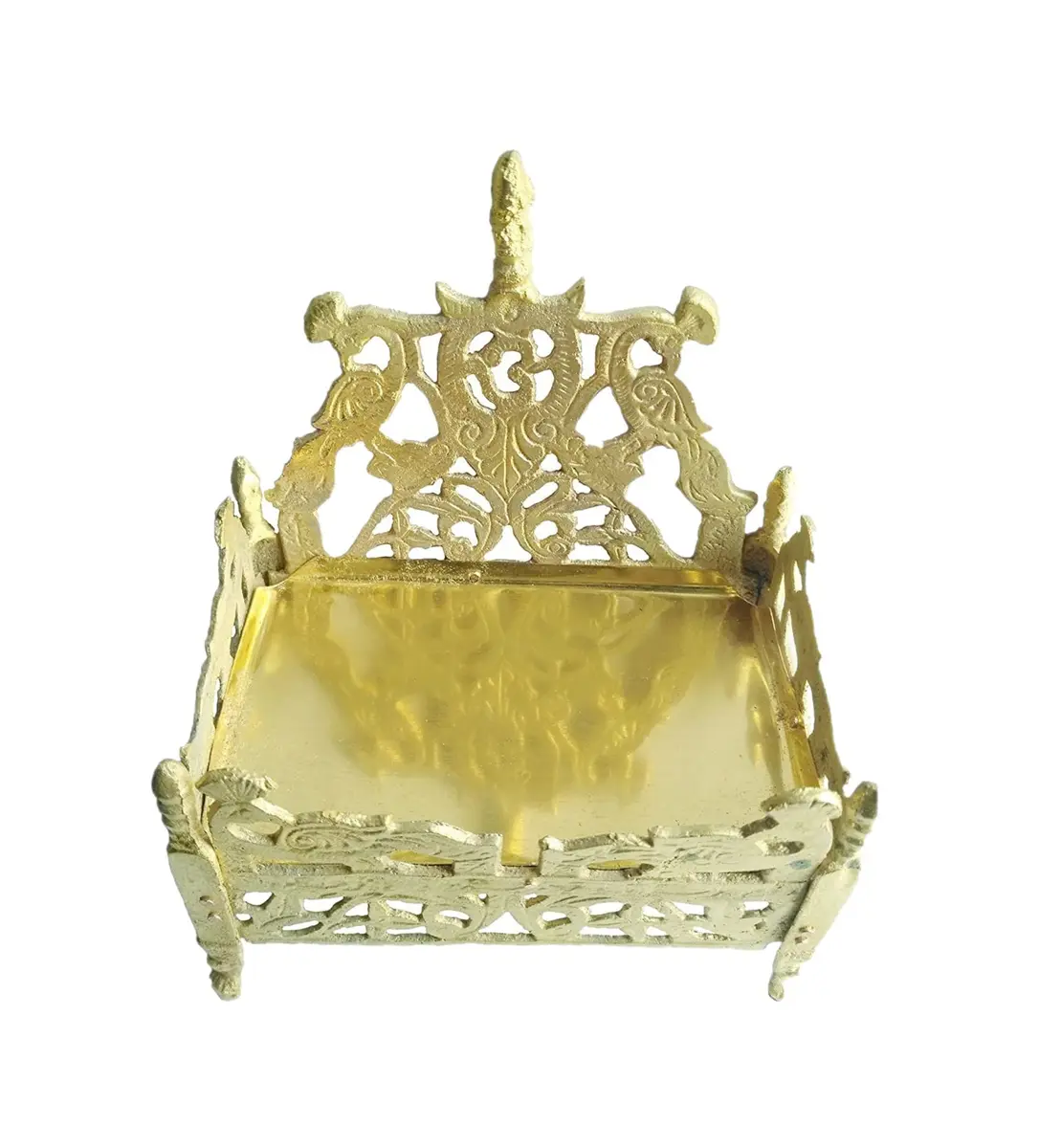 BHAKTI SHRINGAR Gold Plated Brass Singhasan for Laddu Gopal Idol | 12.5 cm (4.9 in) - view 2