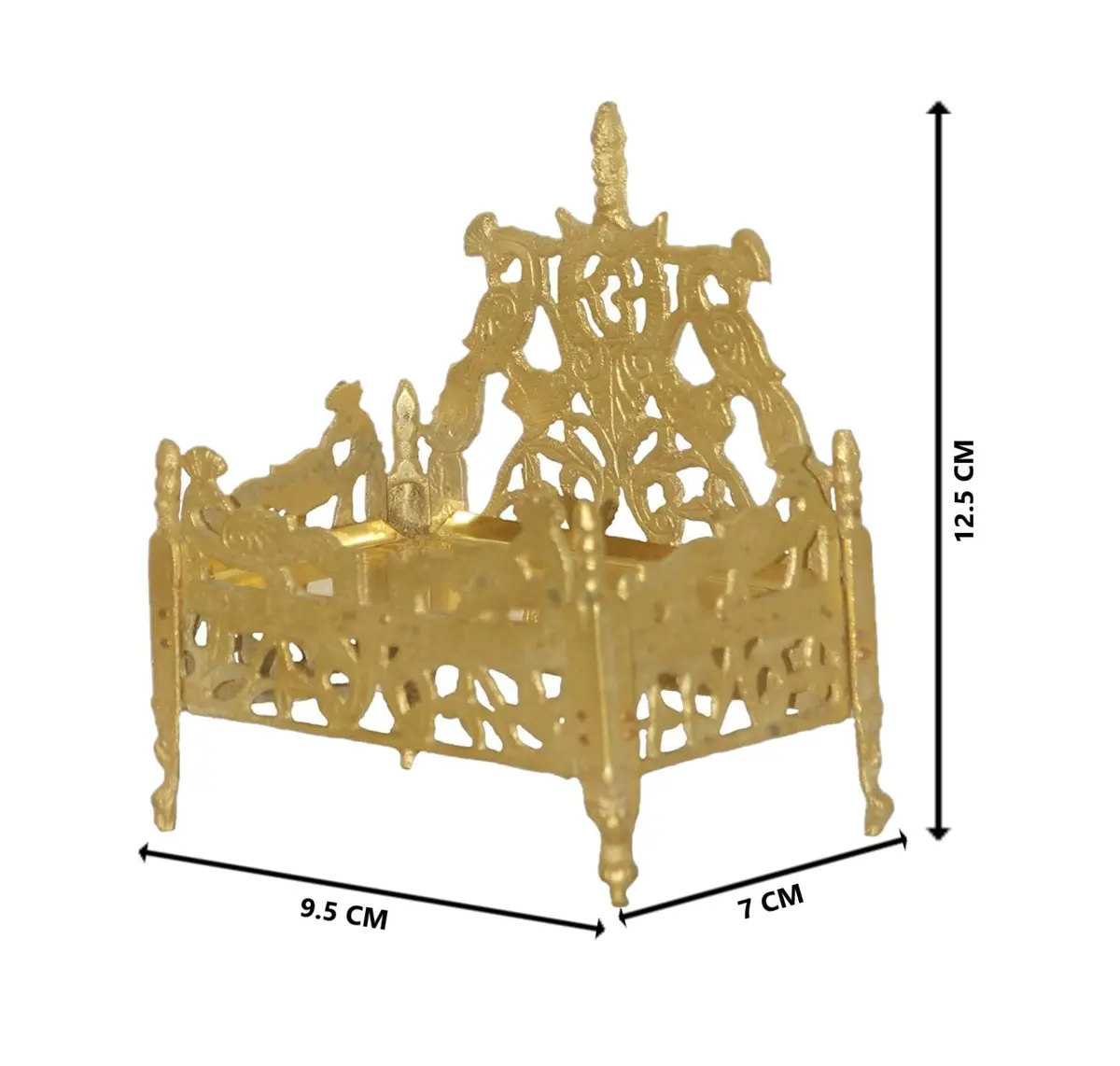 BHAKTI SHRINGAR Gold Plated Brass Singhasan for Laddu Gopal Idol | 12.5 cm (4.9 in) - view 3
