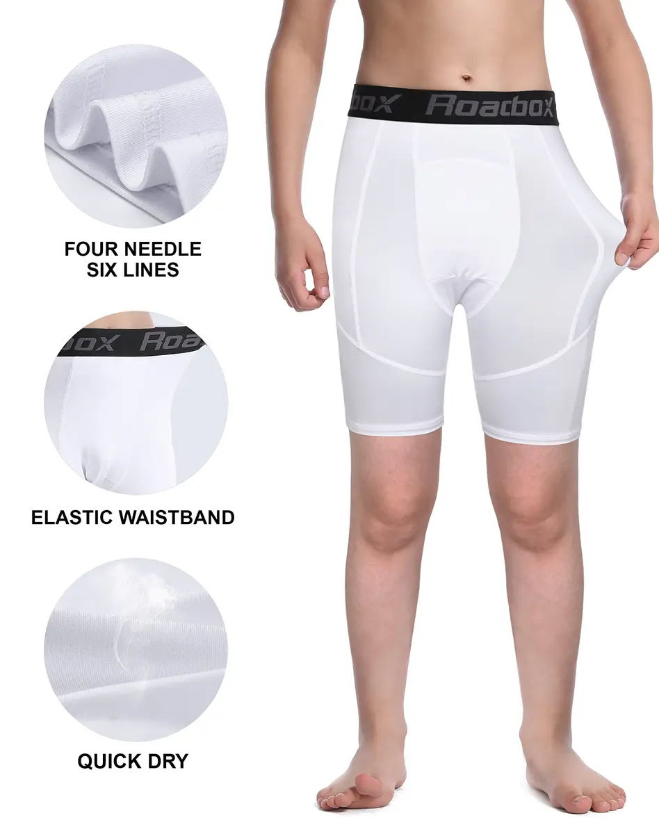 Roadbox Boys Compression Shorts 3 Pack Athletic Quick Dry Kids Underwear | 8-inch inseam, Moisture-Wicking - view 6
