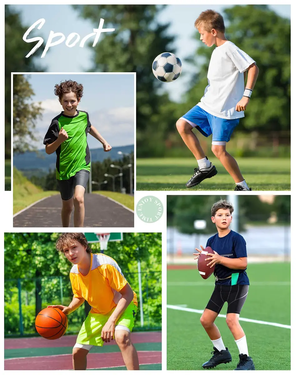 Roadbox Boys Compression Shorts 3 Pack Athletic Quick Dry Kids Underwear | 8-inch inseam, Moisture-Wicking - view 7