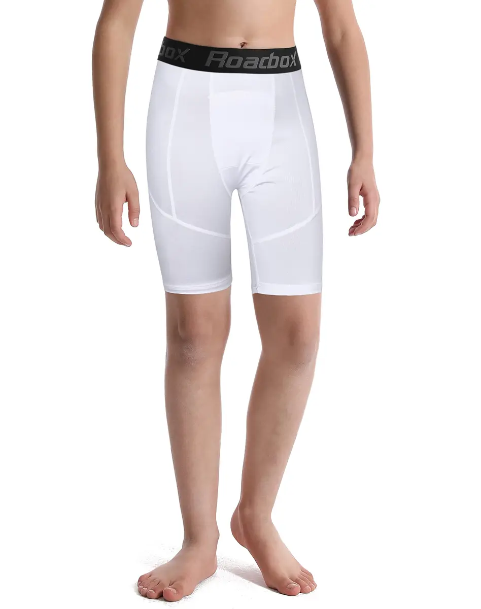Roadbox Boys Compression Shorts 3 Pack Athletic Quick Dry Kids Underwear | 8-inch inseam, Moisture-Wicking - view 2