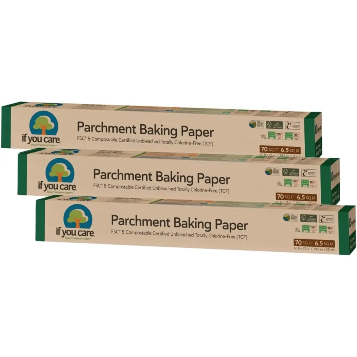 If You Care Unbleached Parchment Baking Paper 210 Sq Ft Total | Chlorine-Free, Silicone-Coated, Greaseproof - main product image