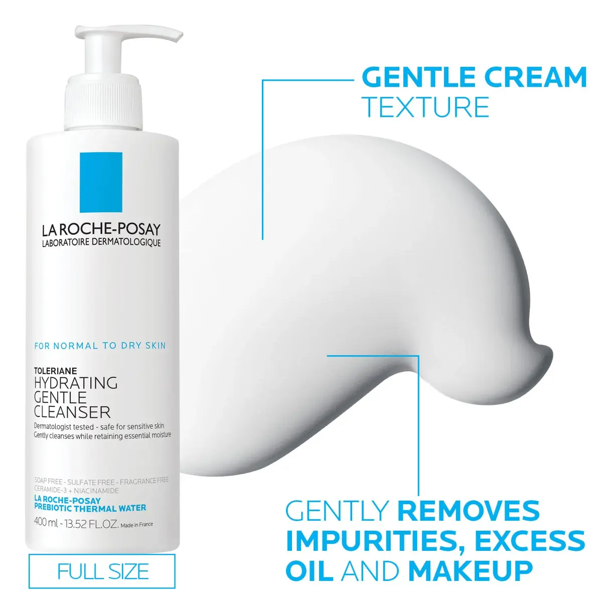 La Roche-Posay Toleriane Gentle Skin Care Set, Hydrating Cleanser & Double Repair Moisturizer | 200ml (7.44 Fl Oz) - view 5