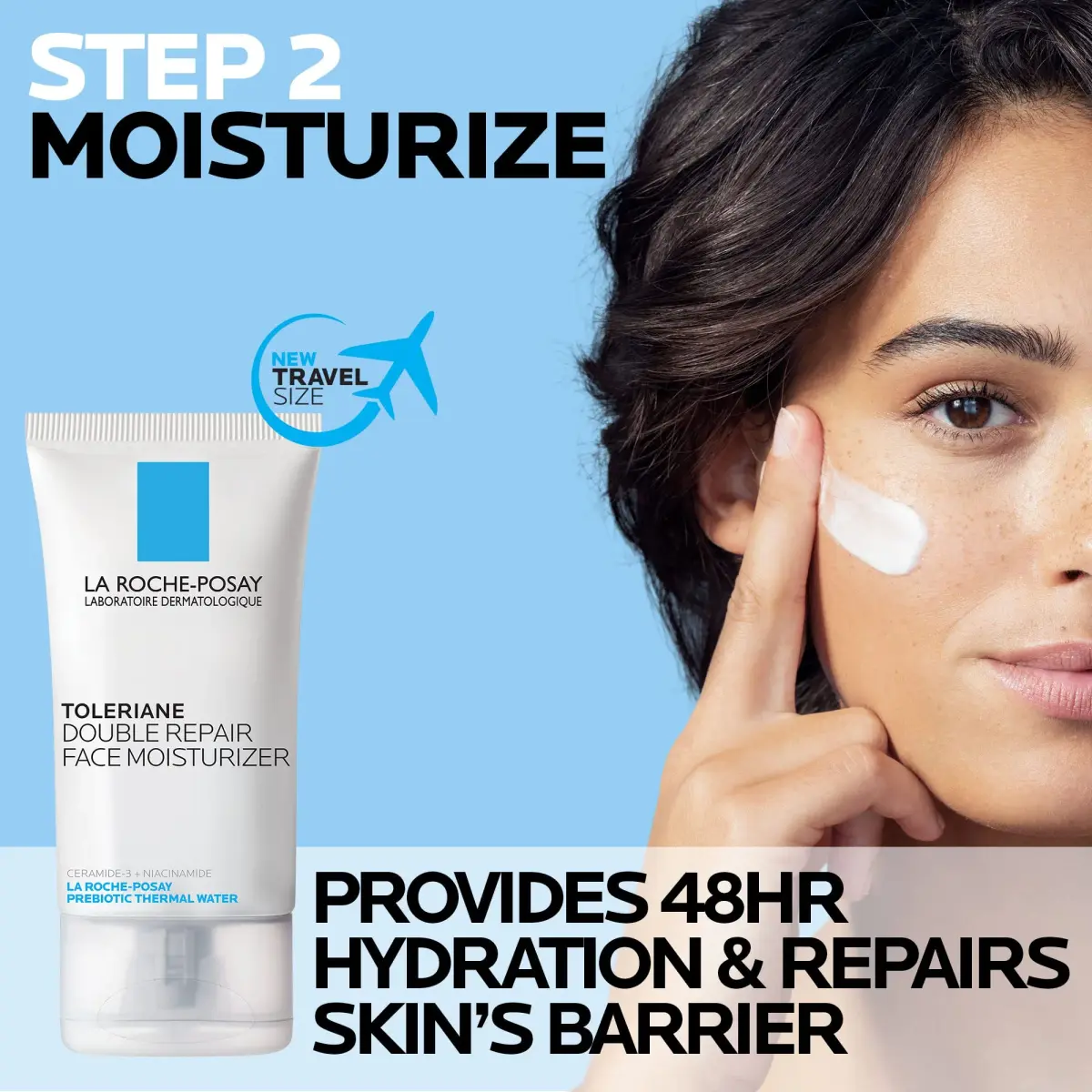 La Roche-Posay Toleriane Gentle Skin Care Set, Hydrating Cleanser & Double Repair Moisturizer | 200ml (7.44 Fl Oz) - view 3