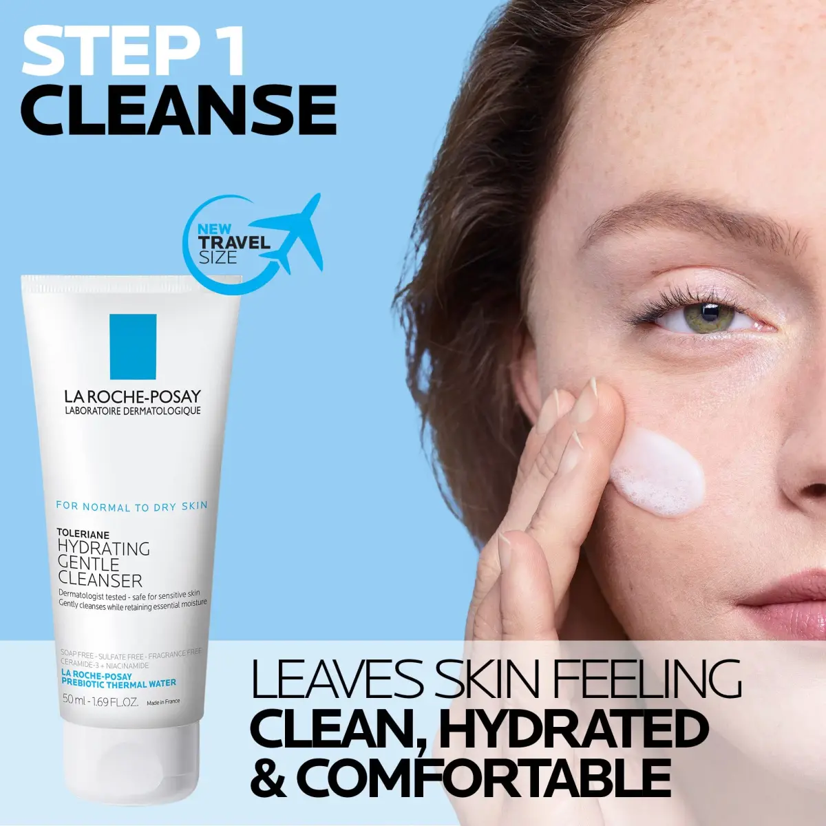 La Roche-Posay Toleriane Double Repair Gentle Skin Care Set, 150ml (5.07 Fl Oz) | Hydrating Cleanser & Moisturizer for Dry Skin - view 2