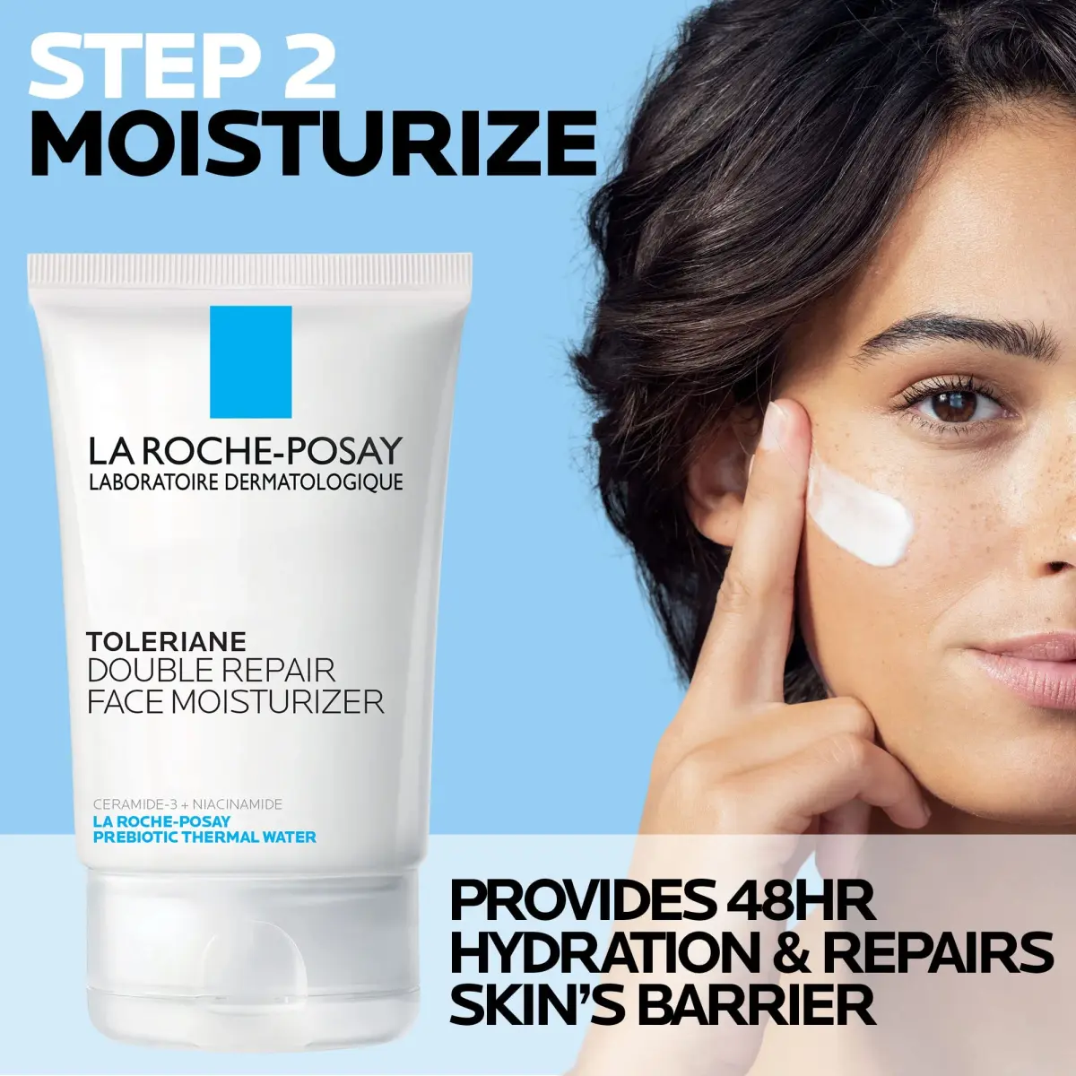 La Roche-Posay Toleriane Double Repair Gentle Skin Care Set, 150ml (5.07 Fl Oz) | Hydrating Cleanser & Moisturizer for Dry Skin - view 3