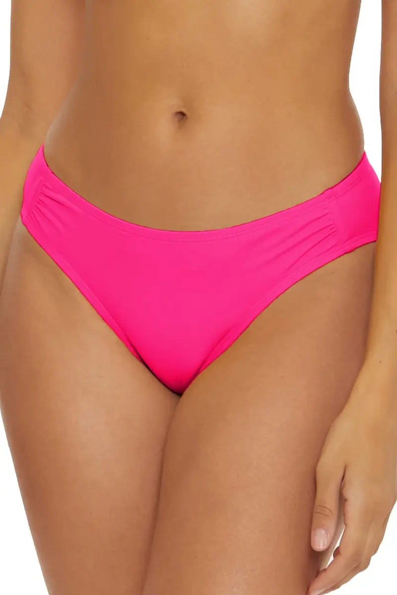 BCA by Rebecca Virtue Liana - Women's Side Shirred Bikini Bottom | Cheeky Coverage, Swimwear Separates for Women, Taffy, Small - main product image