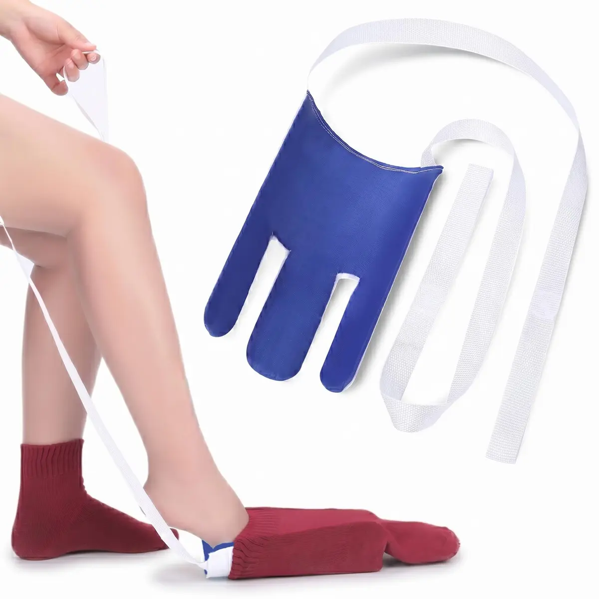 CAidRE Sock Aid Device with Terrycloth Grip for Easy On/Off - Dark Blue | 24.5 cm (9.6 inches) Length - view 9