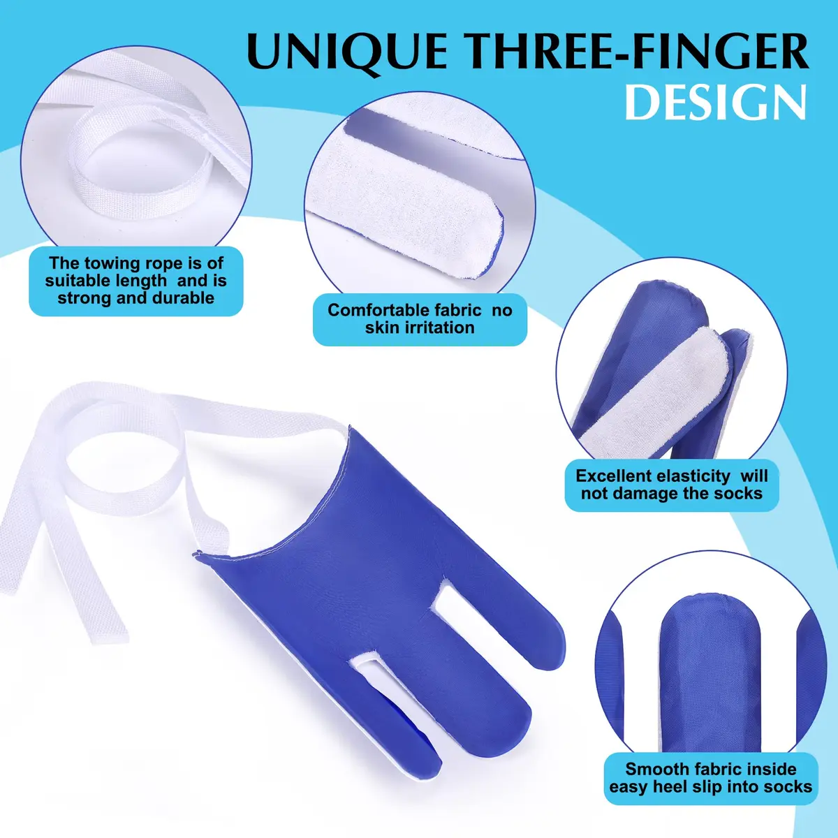 CAidRE Sock Aid Device with Terrycloth Grip for Easy On/Off - Dark Blue | 24.5 cm (9.6 inches) Length - view 4