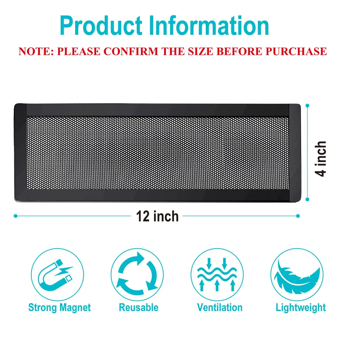 Semola Magnetic Floor Register Vent Covers 4x12 Inch | Mesh Air Vent Filter with Magnetic PVC Frame - view 2