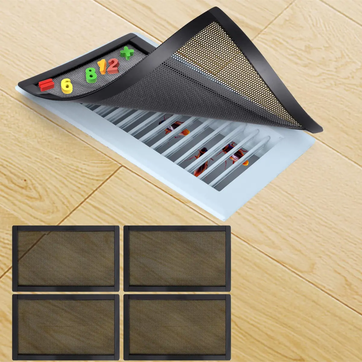Semola Magnetic Floor Register Vent Covers 6x10 Inch | Mesh Air Vent Filter with Magnetic PVC Frame - main product image