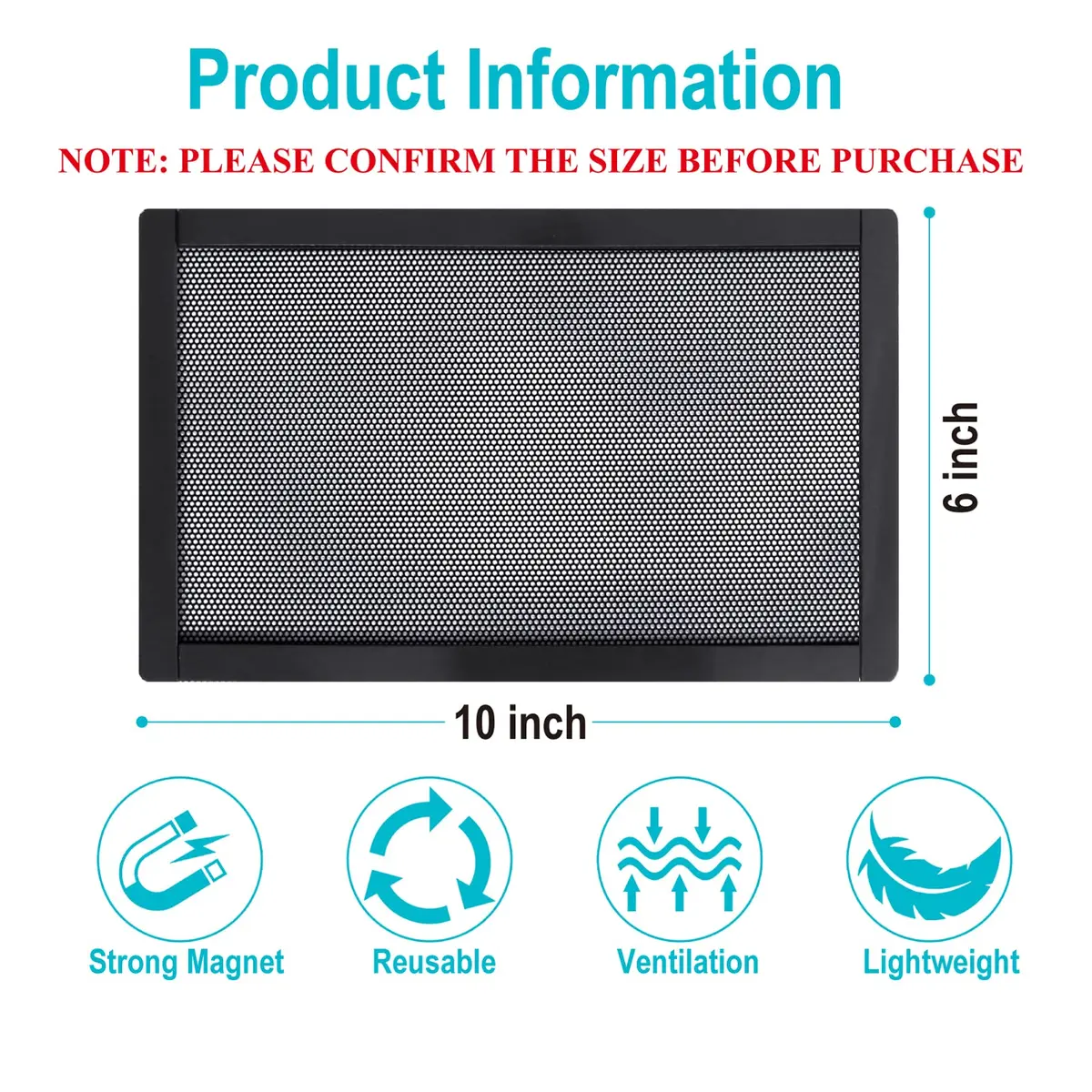 Semola Magnetic Floor Register Vent Covers 6x10 Inch | Mesh Air Vent Filter with Magnetic PVC Frame - view 2