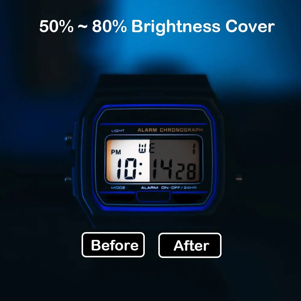 Luenir Light Dimming Stickers 8.2x11.8 in | Light Blocking Film for Electronics, Alarm Clock, Monitor, 4 Pieces - view 4