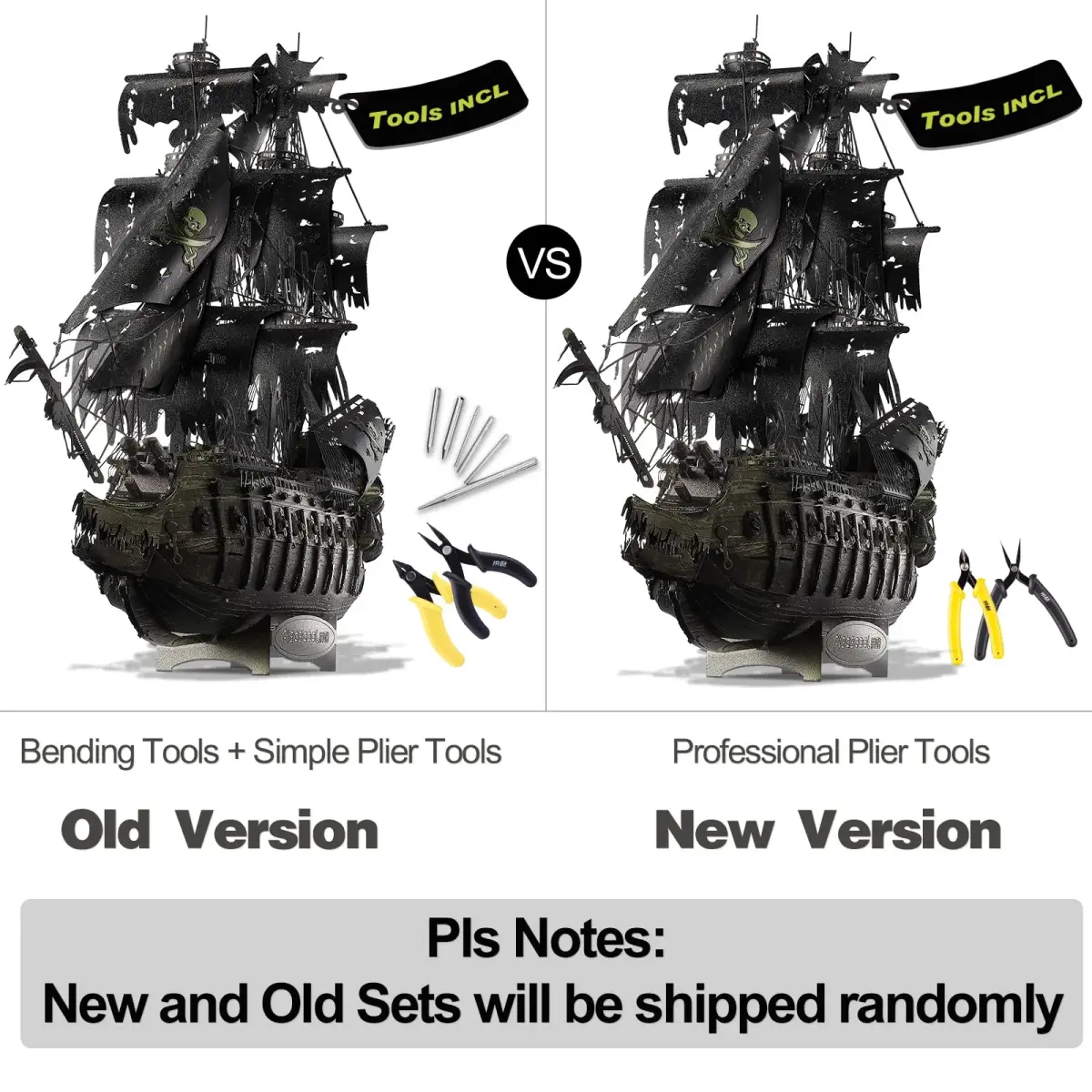 Piececool Flying Dutchman Pirate Ship 3D Metal Puzzle Model Kit 43.1cm (16.97in) | Challenging DIY Craft for Adults & Teens - view 2