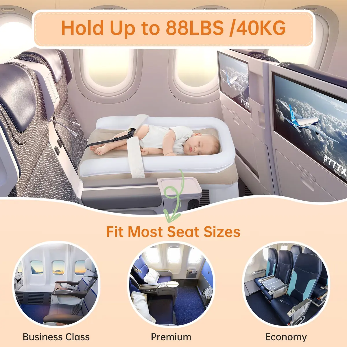 PAHTTO Inflatable Airplane Bed for Kids | Portable Toddler Travel Mattress with Hand Pump - view 5
